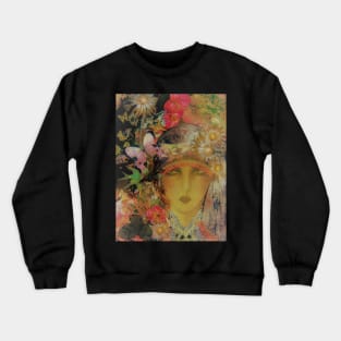 CHINTZ FLORAL FLAPPER ART DECO COLLAGE POSTER PRINT Crewneck Sweatshirt